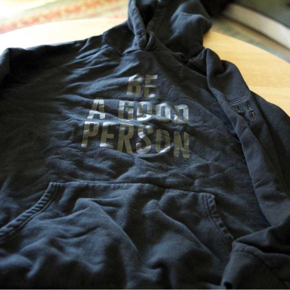 Be a good person brand XL black on black